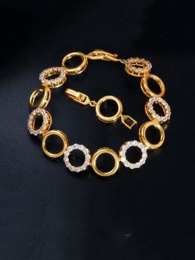 gold Copper Cubic Zirconia Geometric Minimalist Bracelet