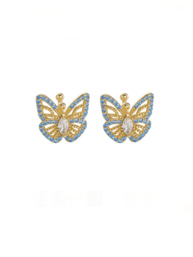 925 Sterling Silver Cubic Zirconia Butterfly Minimalist Clip Earring