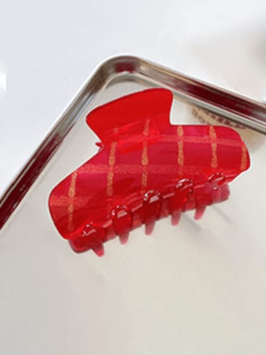 Red 9.5cm Acrylic Trend Geometric Jaw Hair Claw