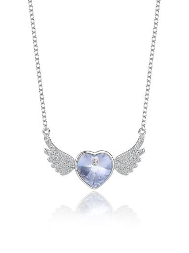 JYXZ 011 (gradient white) 925 Sterling Silver Austrian Crystal Heart Classic Necklace