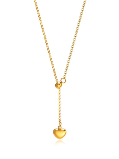 Stainless steel Heart Tassel Minimalist Tassel Necklace