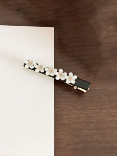 Duck beak clip 6.3cm Cellulose Acetate Trend Flower Alloy Jaw Hair Claw