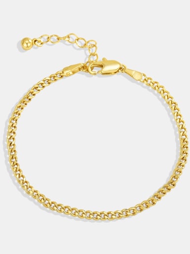 Brass Geometric Minimalist Hollow Chain Link Bracelet