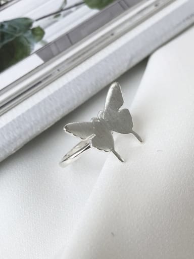 925 Sterling Silver Smooth  Butterfly Cute Midi Ring