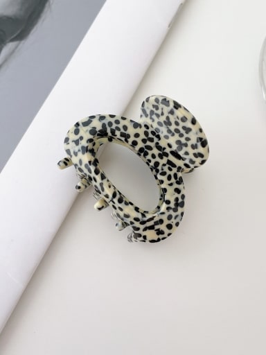 Leopard Beige 4.5cm Cellulose Acetate Trend Hollow Geometric Alloy Jaw Hair Claw