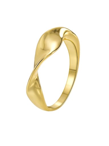 Brass Glossy Irregular Minimalist Band Ring
