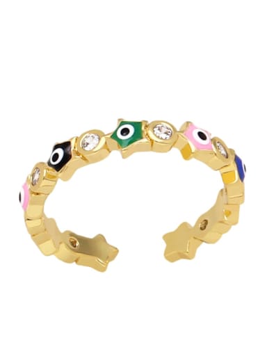 Mixed color Brass Enamel Evil Eye Vintage Band Ring