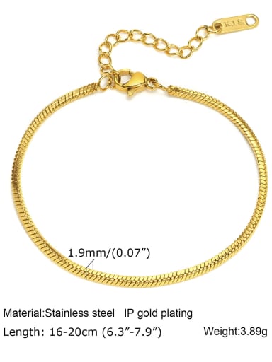 Stainless steel Vintage Snake Bone Chain  Link Bracelet