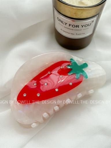 Strawberry 8.5cm Cellulose Acetate Trend Geometric Alloy Jaw Hair Claw