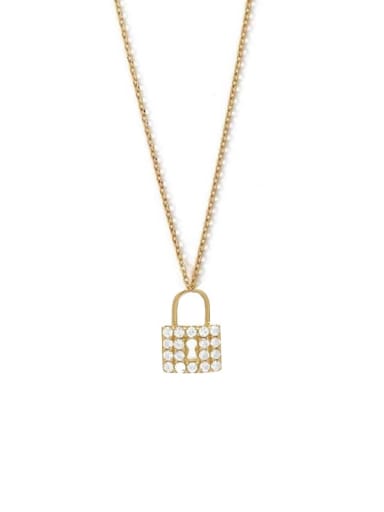 Brass Cubic Zirconia Minimalist Locket  Earring and Necklace Set