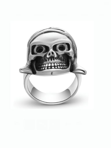 Titanium Steel Skull Hip Hop Band Ring