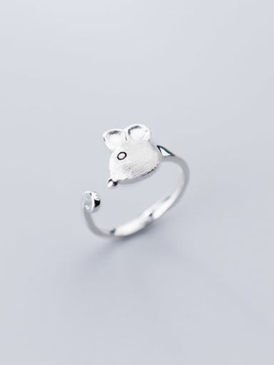 custom 925 Sterling Silver Mouse Minimalist free size Midi Ring