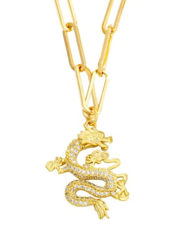 Dragon Brass Cubic Zirconia Butterfly Hip Hop Necklace