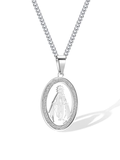 GX2359 Pendant Chain Stainless steel Oval Hip Hop Regligious Necklace