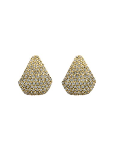 18K gold 925 Sterling Silver Cubic Zirconia Triangle Dainty Stud Earring