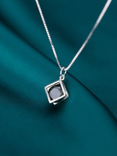 925 Sterling Silver With Platinum Plated Minimalist Geometric Pendant (without chain)
