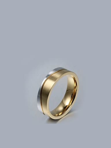 Titanium Steel Cubic Zirconia Geometric Couple Ring