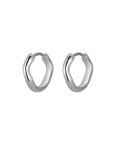 White gold 925 Sterling Silver Geometric Minimalist Stud Earring