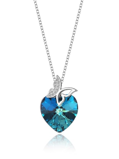 JYXZ 006 (Gradient Blue) 925 Sterling Silver Austrian Crystal Heart Classic Necklace