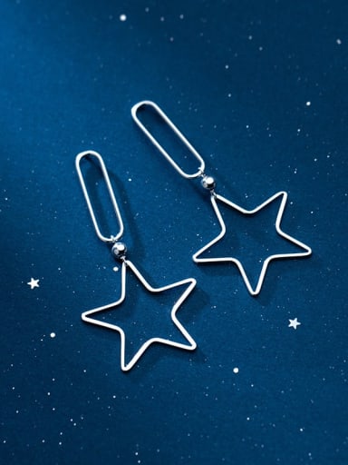 925 Sterling Silver Star Minimalist Drop Earring