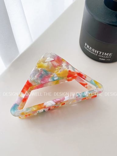Colorful 9.2cm Cellulose Acetate Trend Triangle Alloy Multi Color Jaw Hair Claw