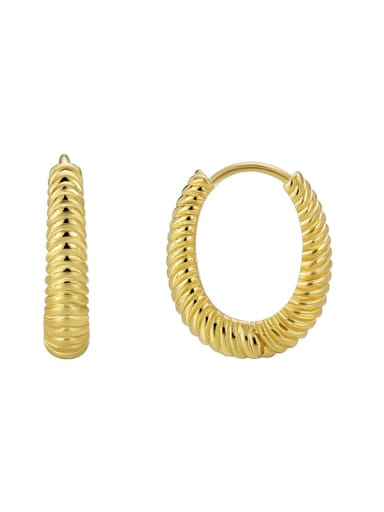 Brass Twist Geometric Minimalist Huggie Earring