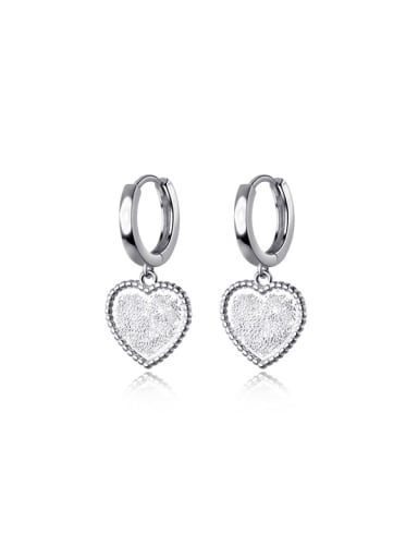 925 Sterling Silver Heart Minimalist Huggie Earring