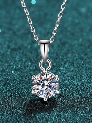 Sterling Silver Moissanite Geometric Dainty Necklace