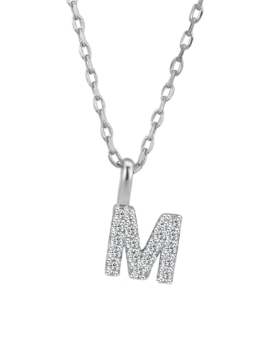 925 Sterling Silver Cubic Zirconia Dainty Letter Pendant