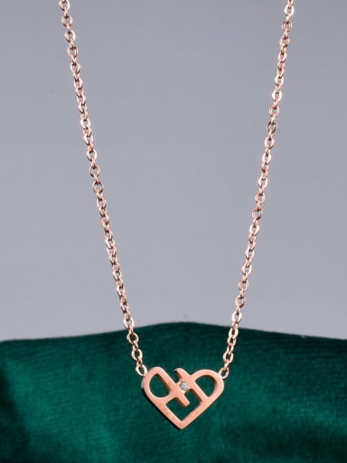 Titanium hollow Heart Minimalist pendant Necklace