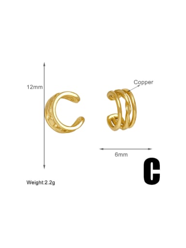 C Brass Geometric Vintage Stud Earring