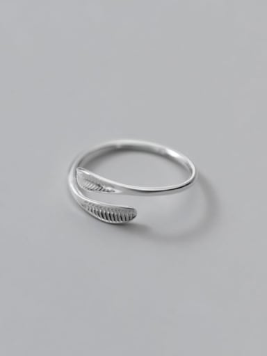 925 Sterling Silver Leaf Vintage Band Ring