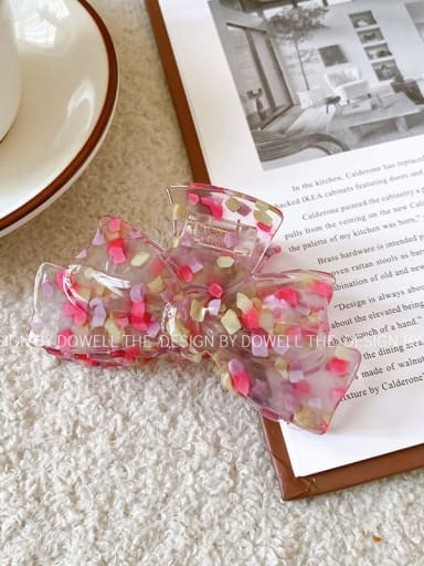 Transparent yellow powder 8.8cm Cellulose Acetate Trend Bowknot Alloy Multi Color Jaw Hair Claw