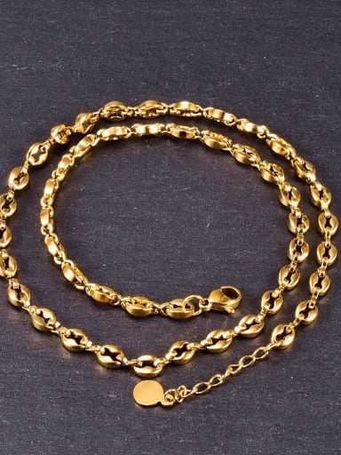 Titanium Hollow Geometric Minimalist chain Necklace