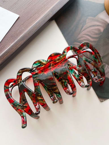 Red green 11.5cm Cellulose Acetate Trend Irregular Jaw Hair Claw