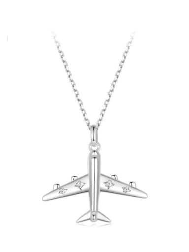 925 Sterling Silver Irregular  Minimalist Plane Pendant Necklace