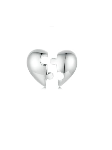 925 Sterling Silver Heart Minimalist Stud Earring