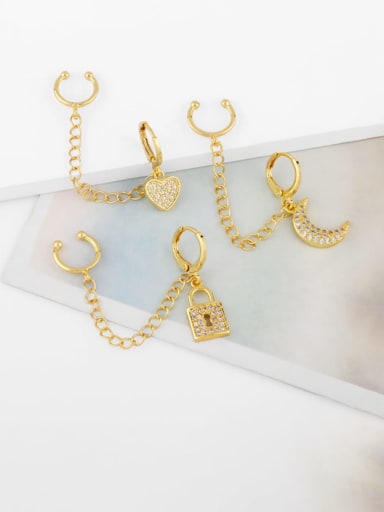 Brass Cubic Zirconia Tassel Vintage Single Earring