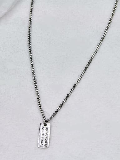 Vintage Sterling Silver With Antique Silver Plated Simplistic Geometric Necklaces