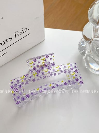 Purple flowers 8.3cm PC Trend Geometric Alloy Multi Color Jaw Hair Claw