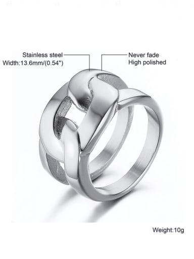 Steel color RC 281 6- 9# Titanium Steel Geometric Minimalist Band Ring