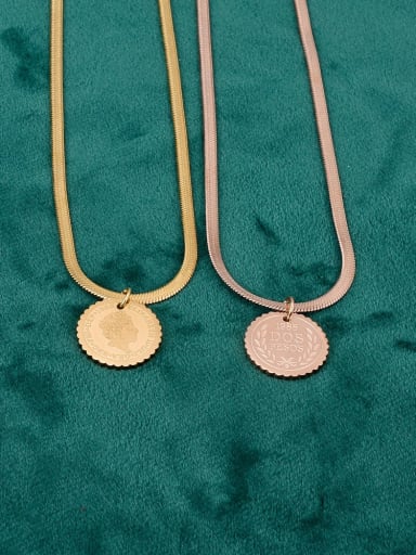 Titanium Round Minimalist Necklace