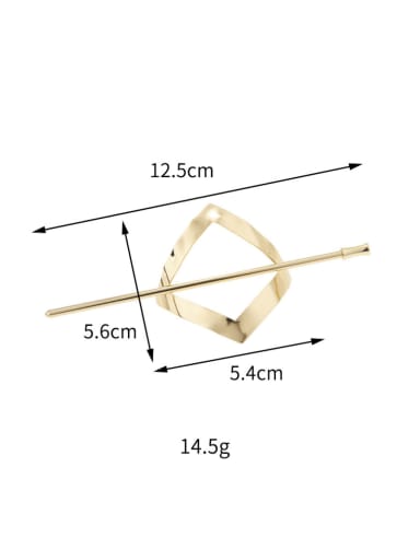 Diamond, gold concave convex surface Alloy Minimalist Geometric Hair Stick
