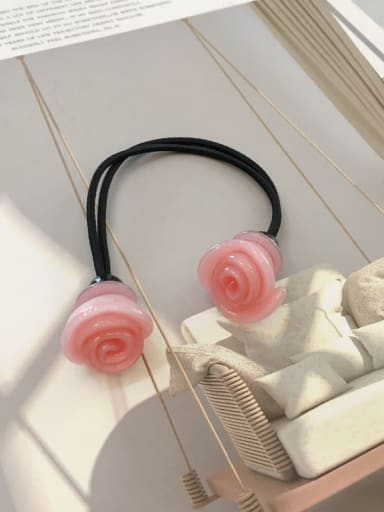 Pink Cellulose Acetate Cute  Leopard head rope Double-headed rose Rubber band  Hair Rope