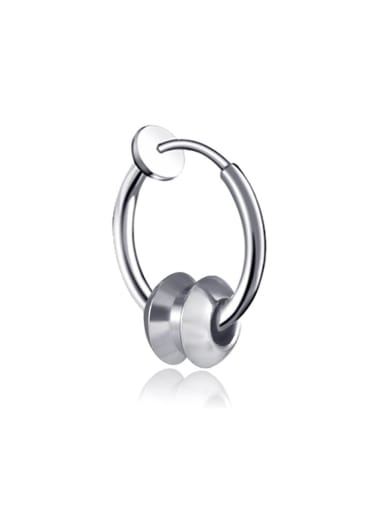Steel ear clip Titanium Round Minimalist Clip Earring