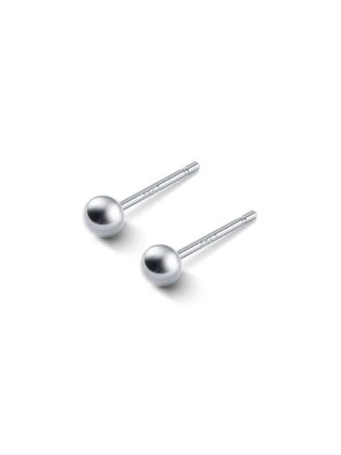 custom 925 Sterling Silver Bead Round Minimalist Stud Earring