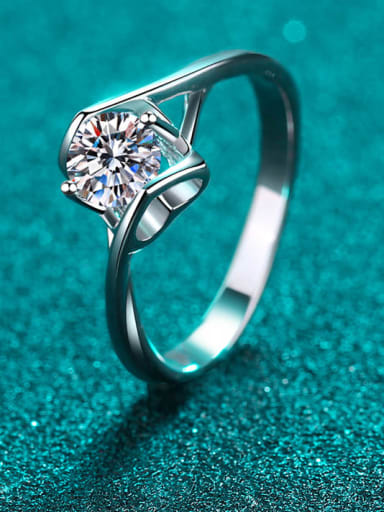 Sterling Silver Moissanite  Dainty Solitaire  Heart Engagement Rings