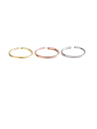 925 Sterling Silver Line Geometric Minimalist Stackable Ring