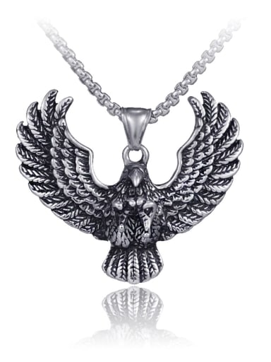 Wing  Eagle Pendant ( 60cm chain) Stainless steel Hip Hop Owl Pendant