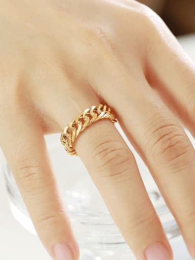 golden Titanium Steel Geometric Minimalist Band Ring